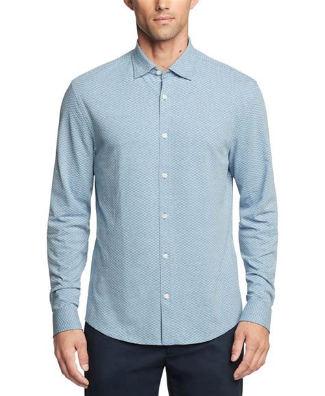 Michael Kors Men's Fine Gauge Knit Slim Fit Dress Shirt 